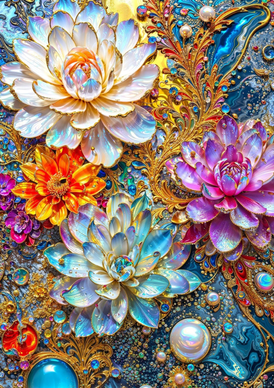 Puzzle Perleťové Lekníny 1000 Dílů