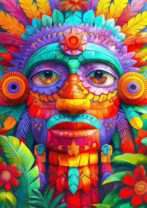 Užijte si Puzzle Barevný Totem 1000 Dílků