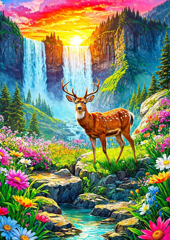 Užívejte si puzzle Ráj jelenů 1000 dílků