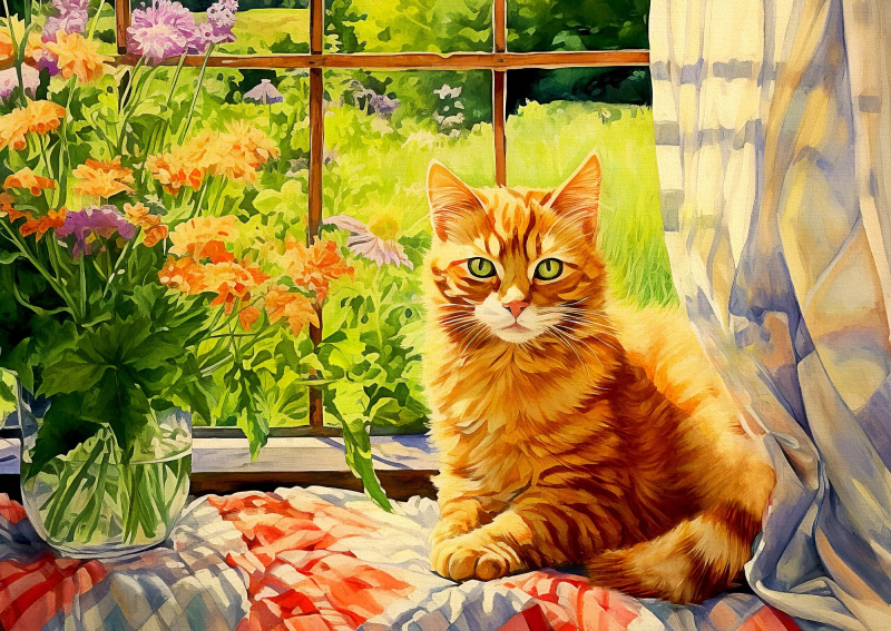 Enjoy puzzle kočička z venkovské kuchyně 1000 dílků