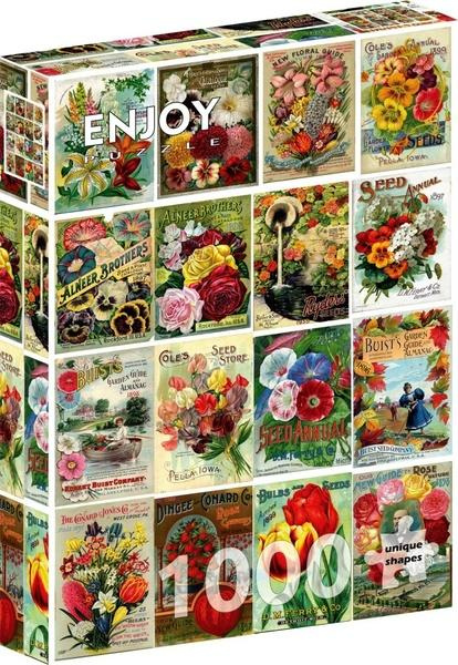 Enjoy puzzle vintage balíčky květinových semen 1000 dílků
