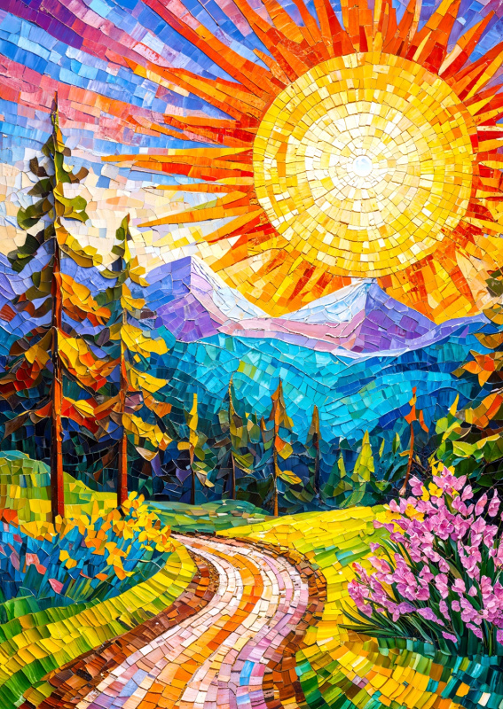Enjoy puzzle mozaikový východ slunce 1000 dílků