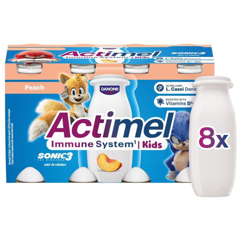 Actimel Kids Probiotický nápoj broskev 8×100 g