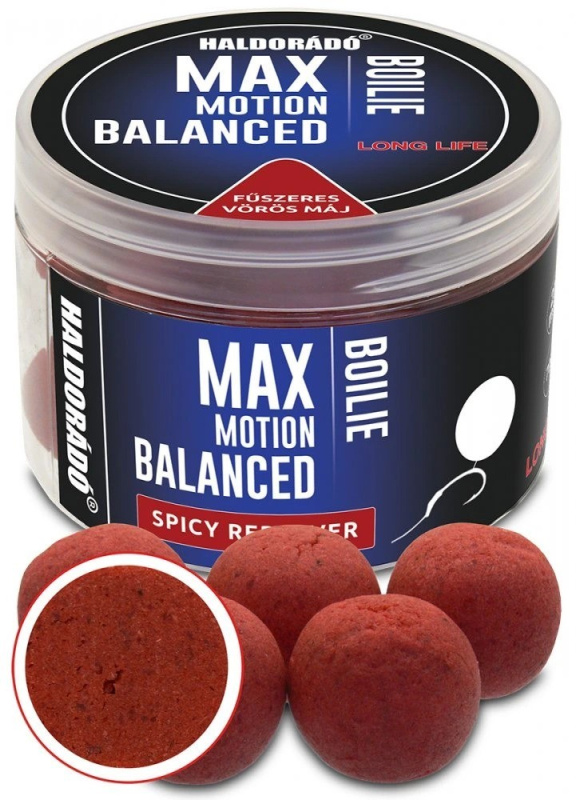 Haldorádó vyvážené boilies balanced max motion 70 g 20 mm - pikantní červená játra