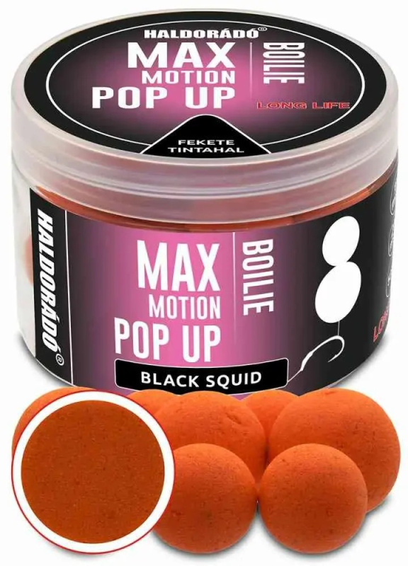 Haldorádó plovoucí boilies pop-up max motion 50 g 16+20 mm - černá chobotnice