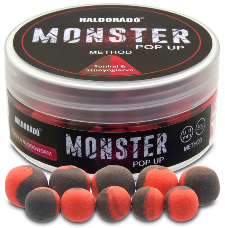 Haldorádó plovoucí boilie pop-up method monster 30 g 9+11 mm - tuňák patentka