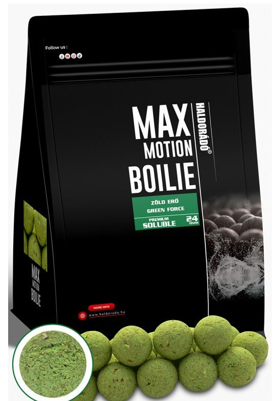 Haldorádó rozpustné boilies max motion premium soluble 800 g 24 mm -green force
