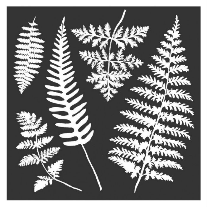 Plastová šablona 18x18cm kapradiny