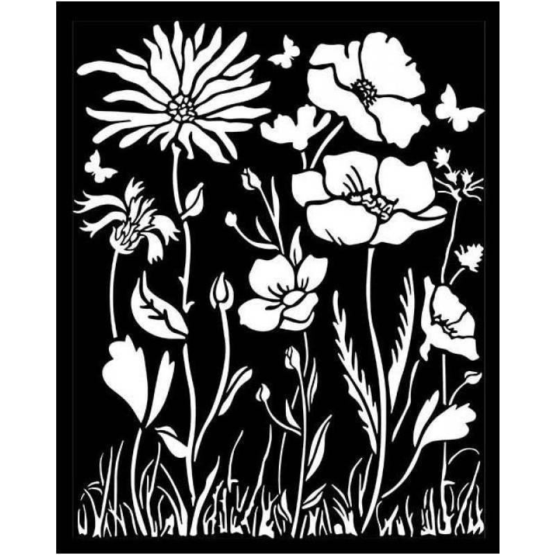 Plastová šablona 20x25cm Vlčí máky