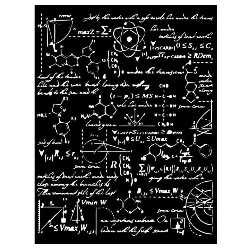 Plastová šablona 20x25cm chemické vzorce