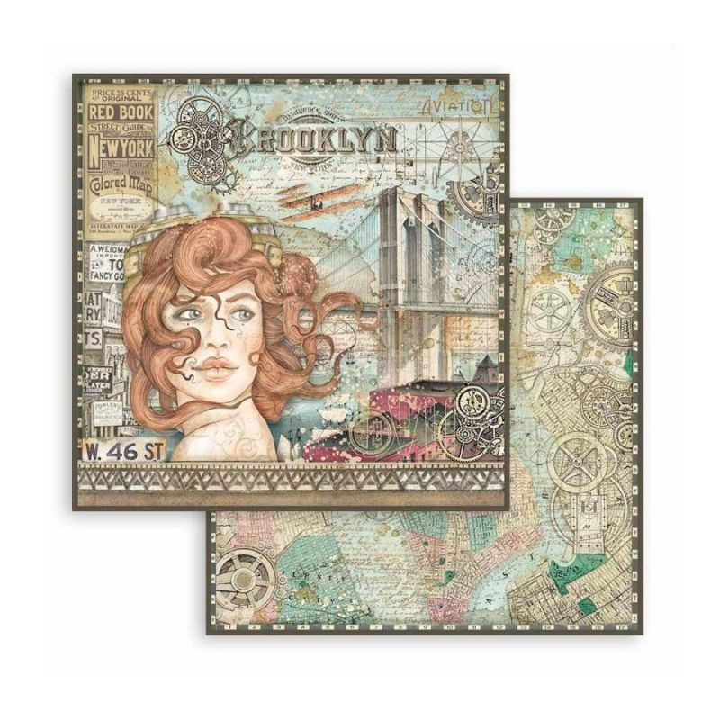 Oboustranný papír na scrapbook (1ks) Sir Vagabond lady