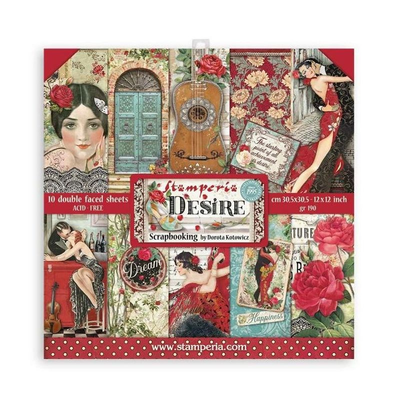 Sada oboustranných papírů 30x30cm Desire (10ks)