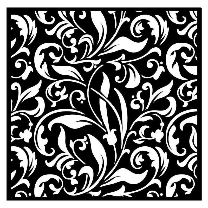 Plastová šablona 18x18cm ornamenty z listů