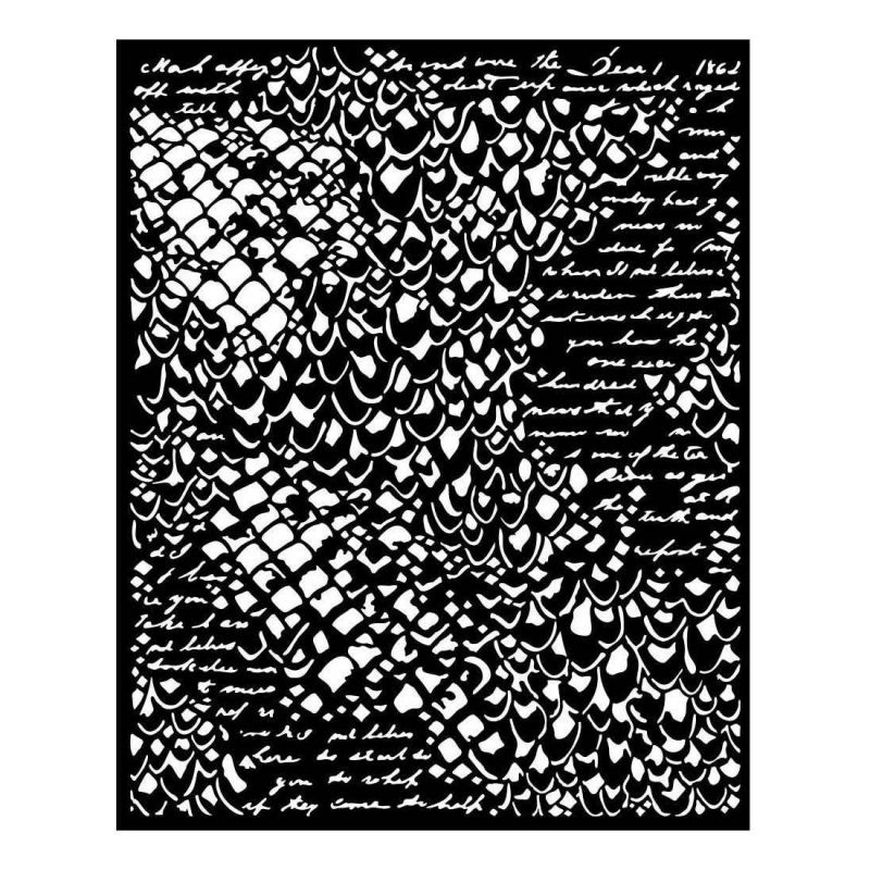 Plastová šablona 20x25cm textura šupiny