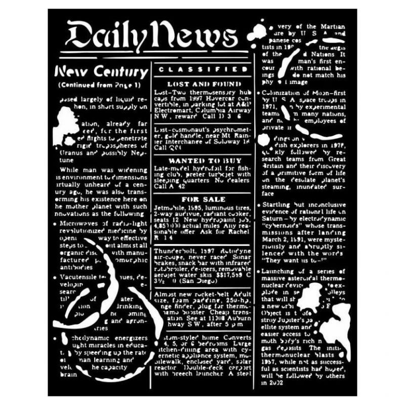 Plastová šablona 20x25cm Text