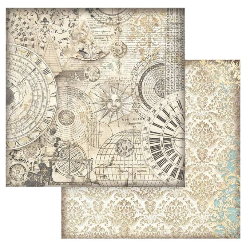 Oboustranný papír na scrapbook (1ks) Sir Vagabond světový čas