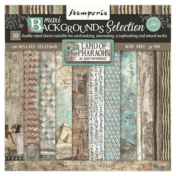 Sada oboustranných papírů 30x30cm Land of Pharaohs (10ks)