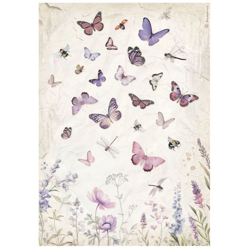 Rýžový papír Levandule a motýl