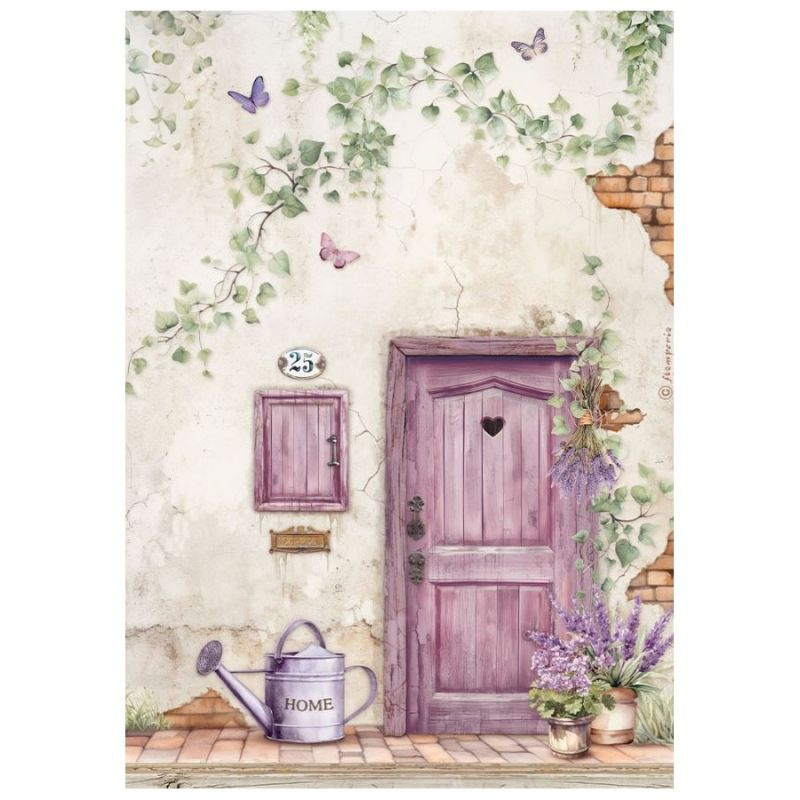 Rýžový papír Levandula a dveře