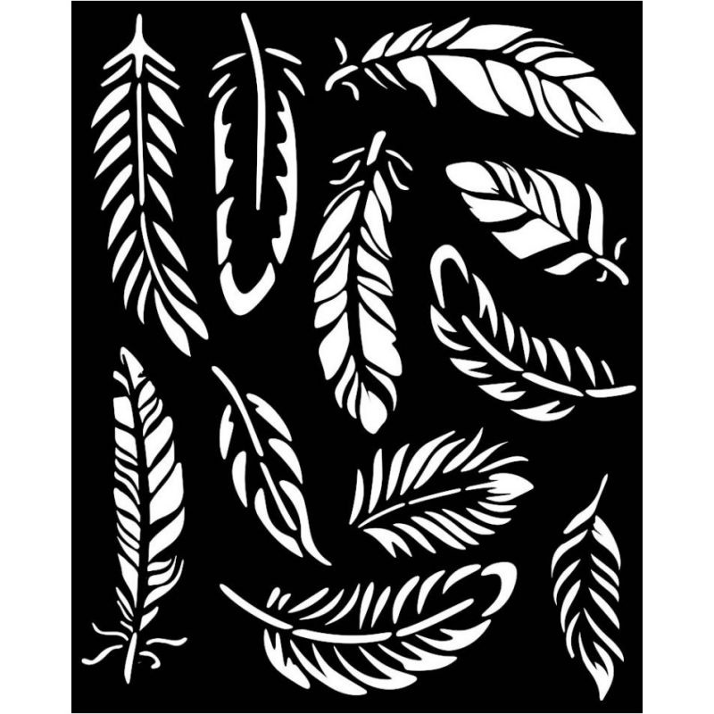 Plastová šablona 20x25cm peříčka