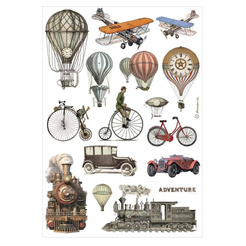 Rýžový papír Historické dopravní prostředky