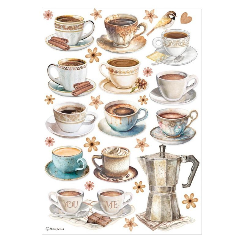 Rýžový papír Hrnečky s kávou