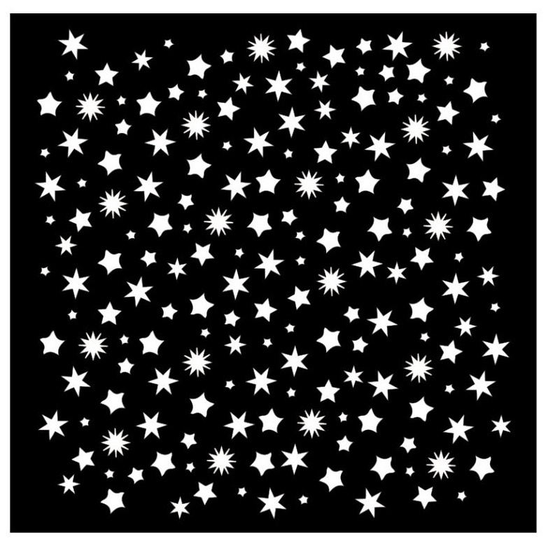Plastová šablona 18x18cm hvězdy