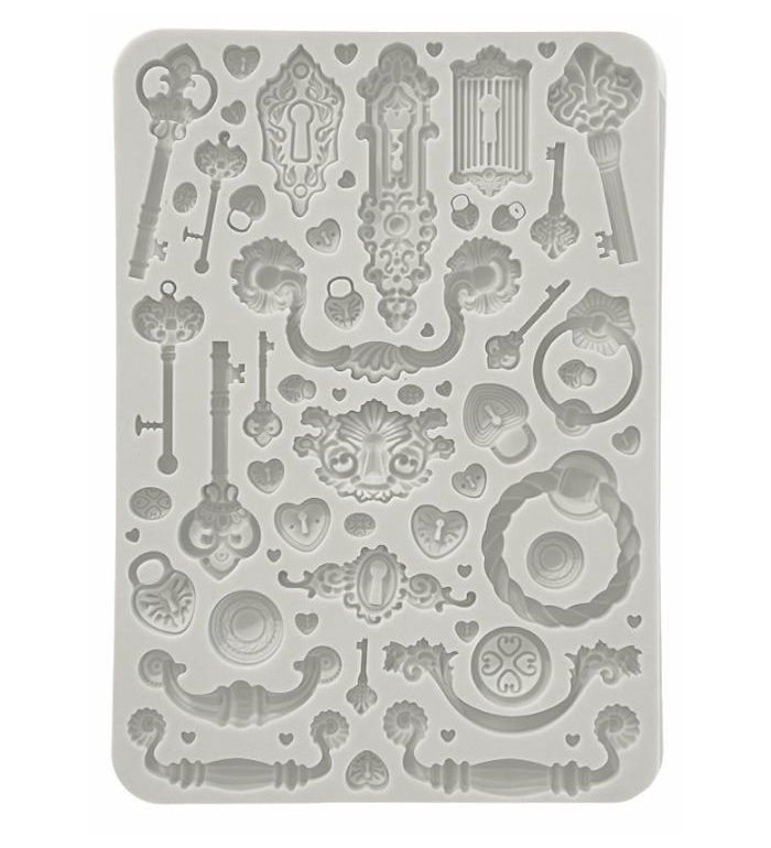 Silikonová forma na odlévání A5 - klíče a zámky