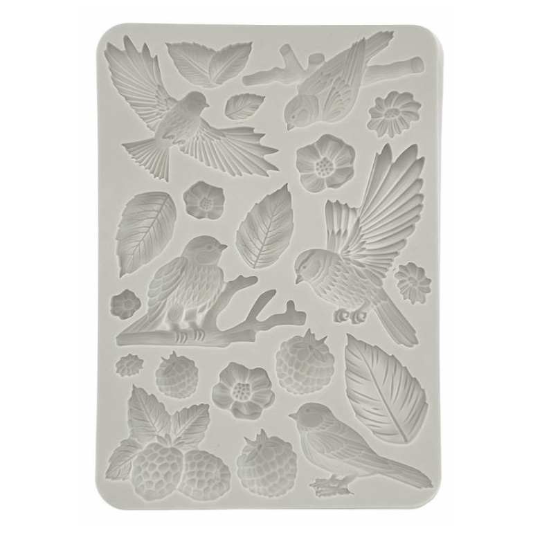 Silikonová forma na odlévání A5 - lesní ptáčci