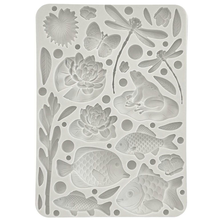 Silikonová forma na odlévání A5 - ryby a rybník