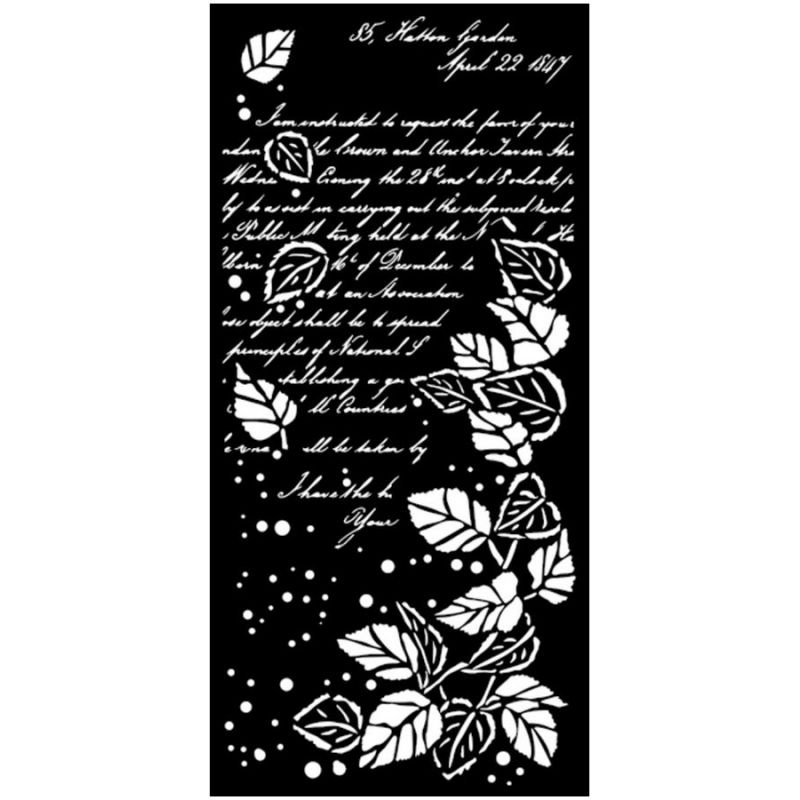 Plastová šablona 12x25cm dopis s listy