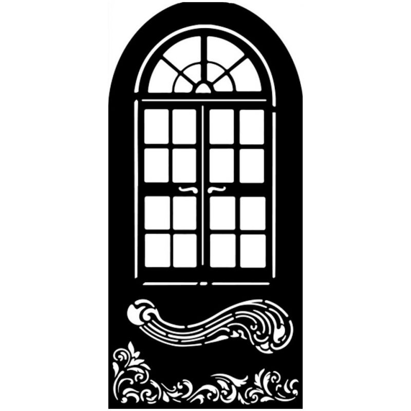 Plastová šablona 12x25cm Okno a ornamenty