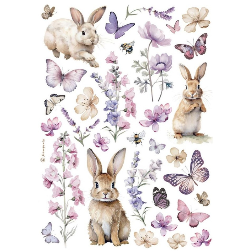 Rýžový papír Zajíček a motýl