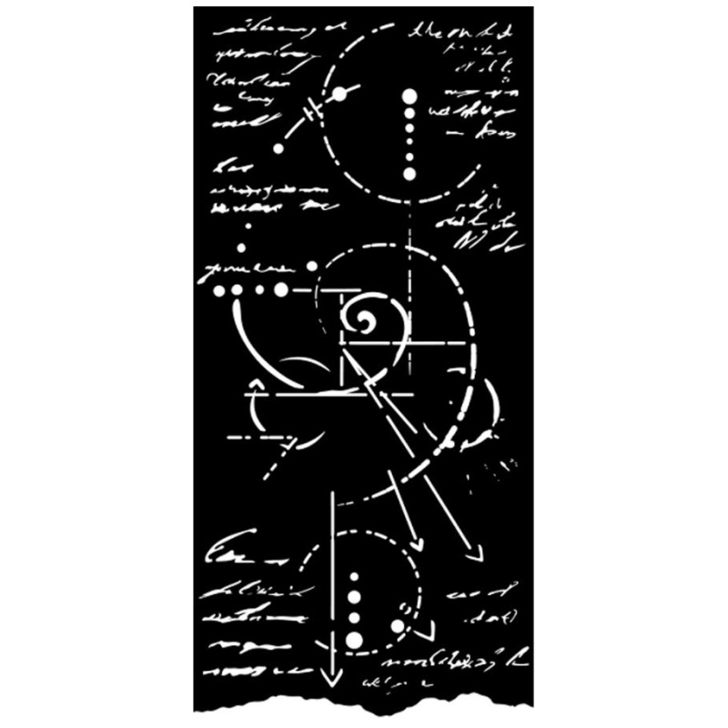 Plastová šablona 12x25cm texty a ornamenty