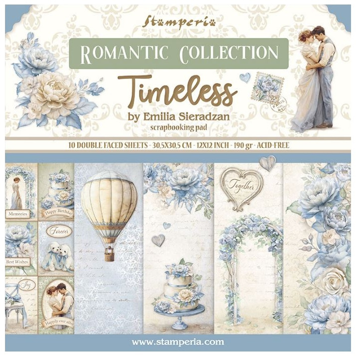 Sada oboustranných papírů 30x30cm Timeless (10ks)