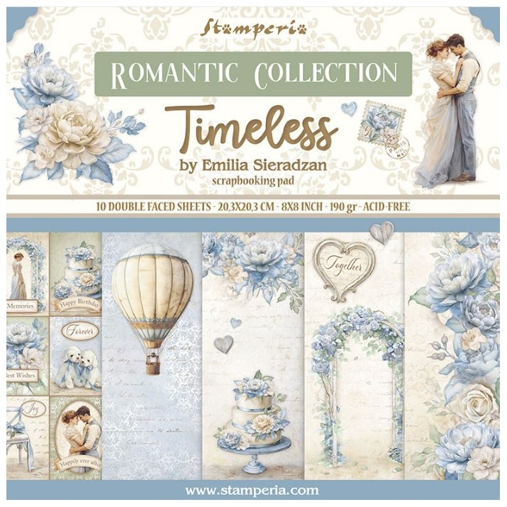 Sada oboustranných papírů 20x20cm Timeless (10ks)