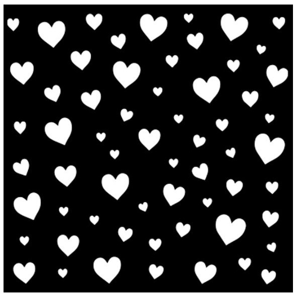 Plastová šablona 12x12cm Srdíčka