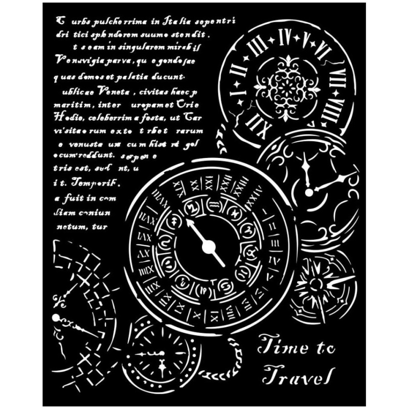 Plastová šablona 20x25cm hodiny a text