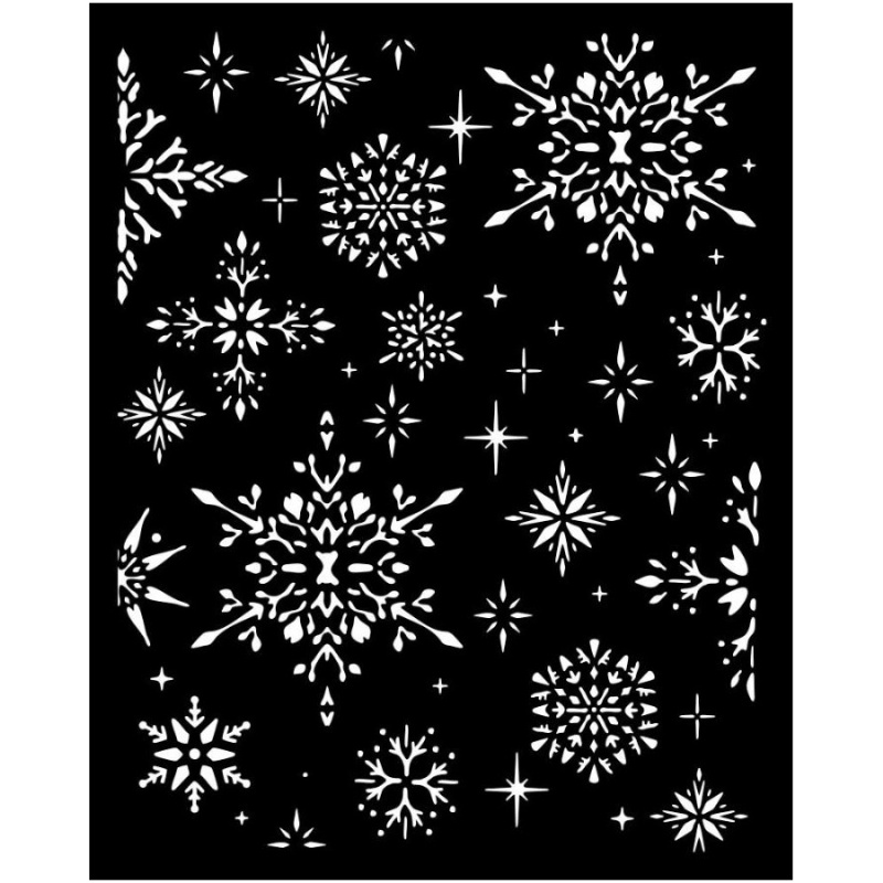 Plastová šablona 20x25cm sněhové vločky