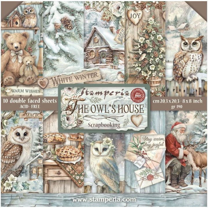 Sada oboustranných papírů 20x20cm The Owl's House (10ks)