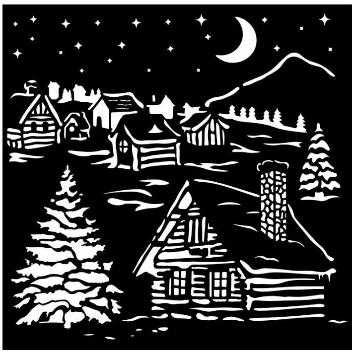 Plastová šablona 18x18cm chata