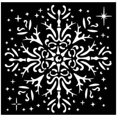 Plastová šablona 12x12cm sněhová vločka