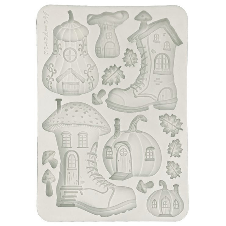 Silikonová forma na odlévání A5 - domečky z boty a dýně