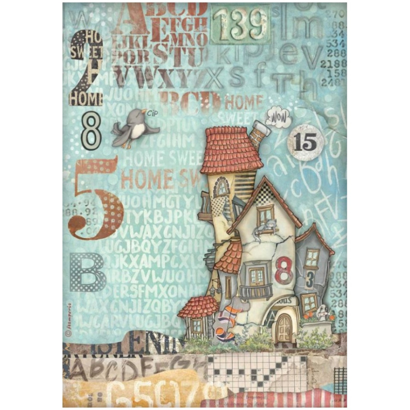 Rýžový papír Dům s kočkou