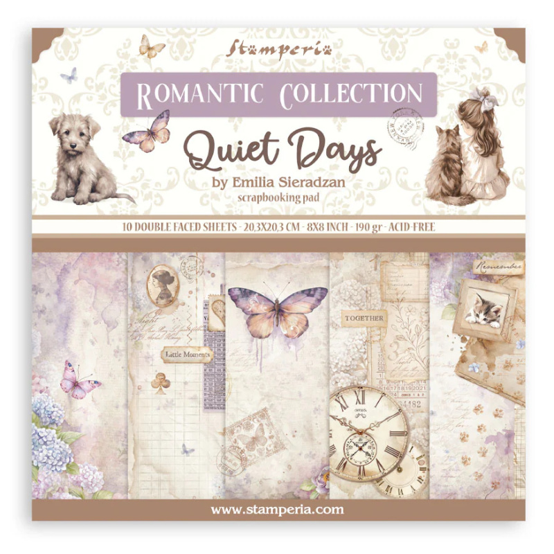 Sada oboustranných papírů 20×20cm Quiet Days (10ks)
