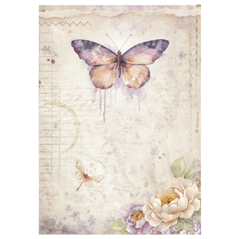 Rýžový papír Fialový motýl