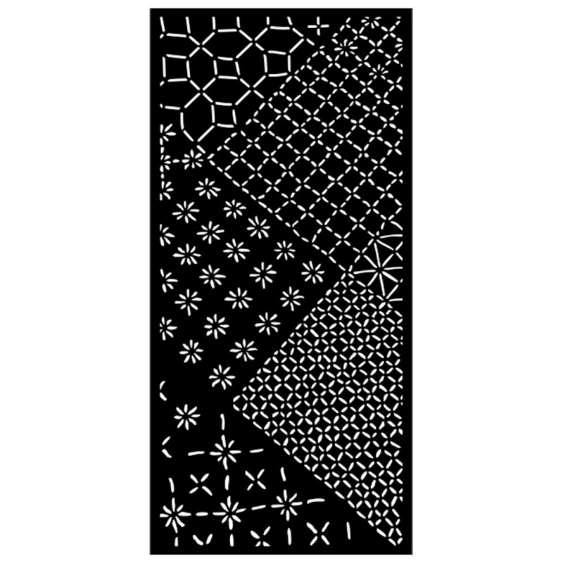 Plastová šablona 12×25cm Mřížka a kytičky