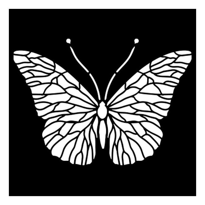 Plastová šablona 12×12cm Motýl