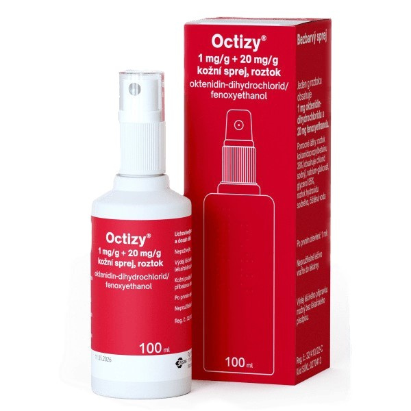 OCTIZY 1mg/g+20mg/g kožní sprej, roztok 100 ml