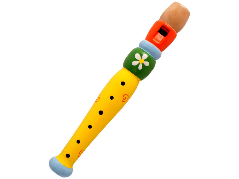 Barevná dřevěná flétna - 20 cm